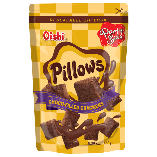 Oishi Pillows Choco - Filled Crackers (Resealable) 150g - Asian Online Superstore UK