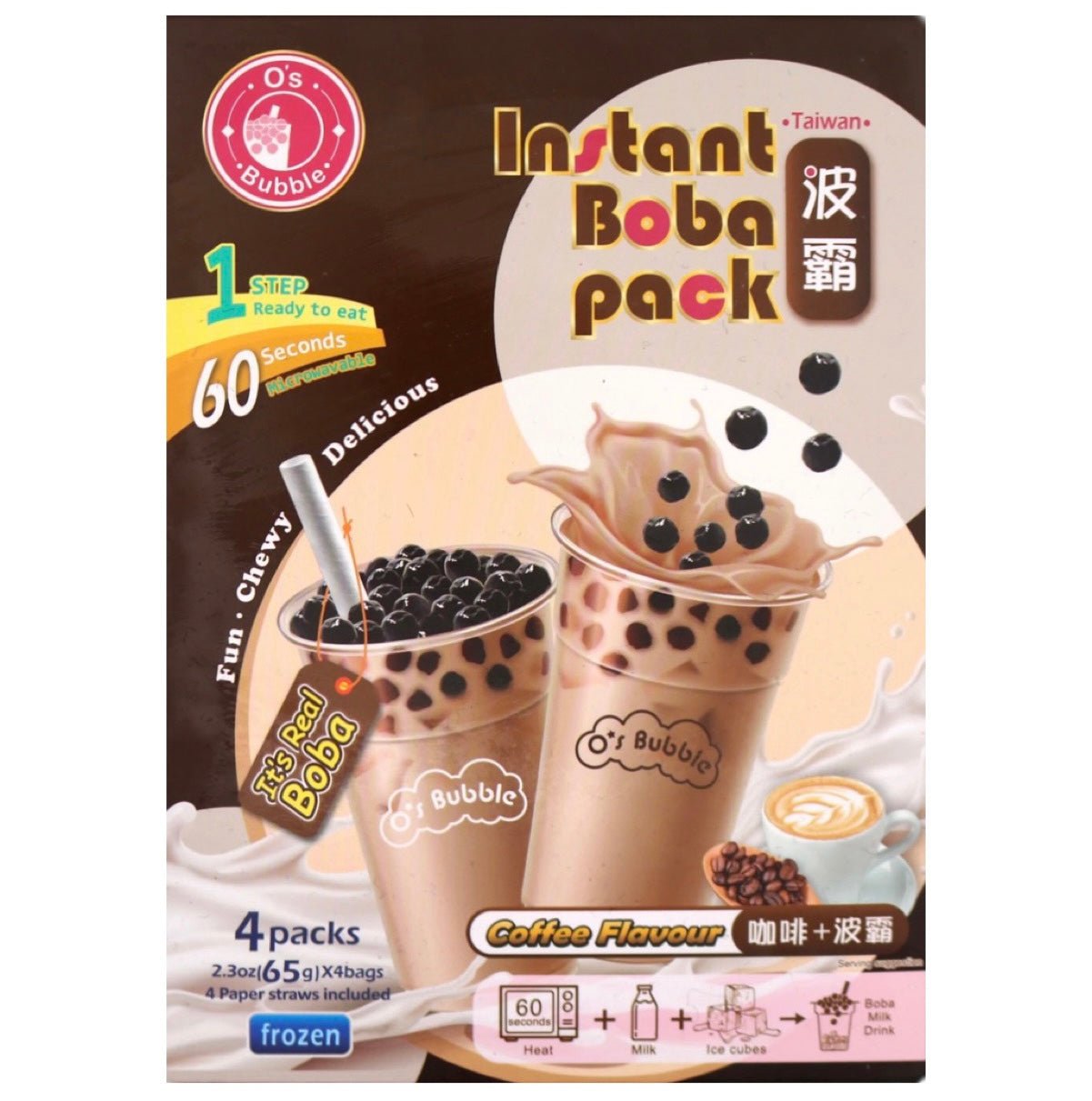 O’S Bubble Instant Boba Coffee Flavour (4Packs) 260g