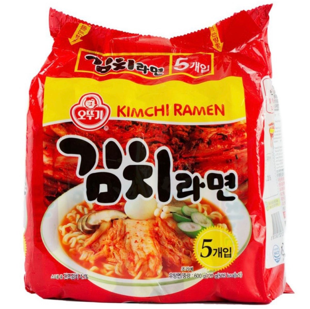 Ottogi Kimchi Ramen (5x120g) 600g - Asian Online Superstore UK