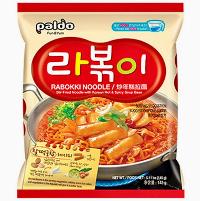 Paldo Rabokki Instant Stir - fried Noodles (Hot & Spicy Flavour) 145g - Asian Online Superstore UK