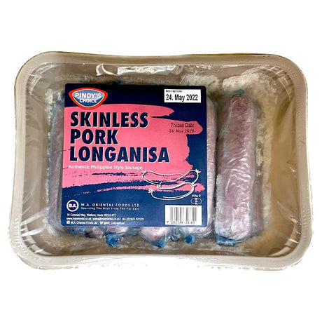 Pinoy’s Choice Skinless Pork Longanisa (Skinless Sweet Cured Pork) 500g - Asian Online Superstore UK