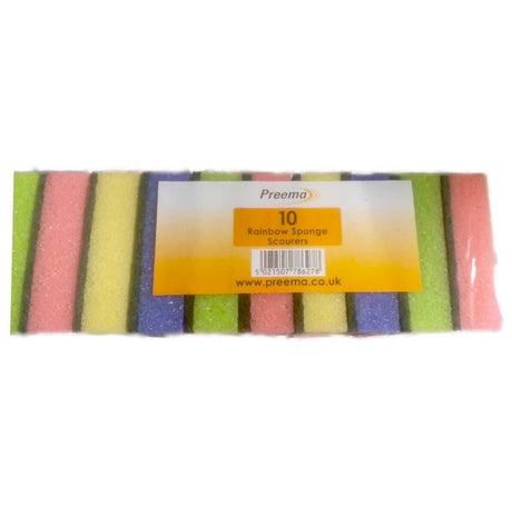 Preema Rainbow Sponge Scourers 10’s - Asian Online Superstore UK
