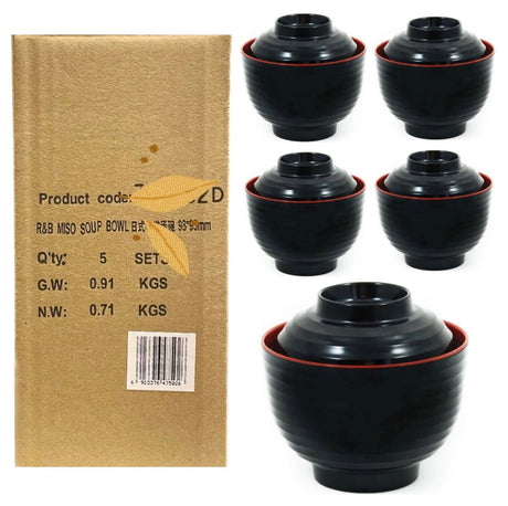 R&AN Miso Soup Bowl With Lid (98x95mm) 1Box - 5pc - Asian Online Superstore UK