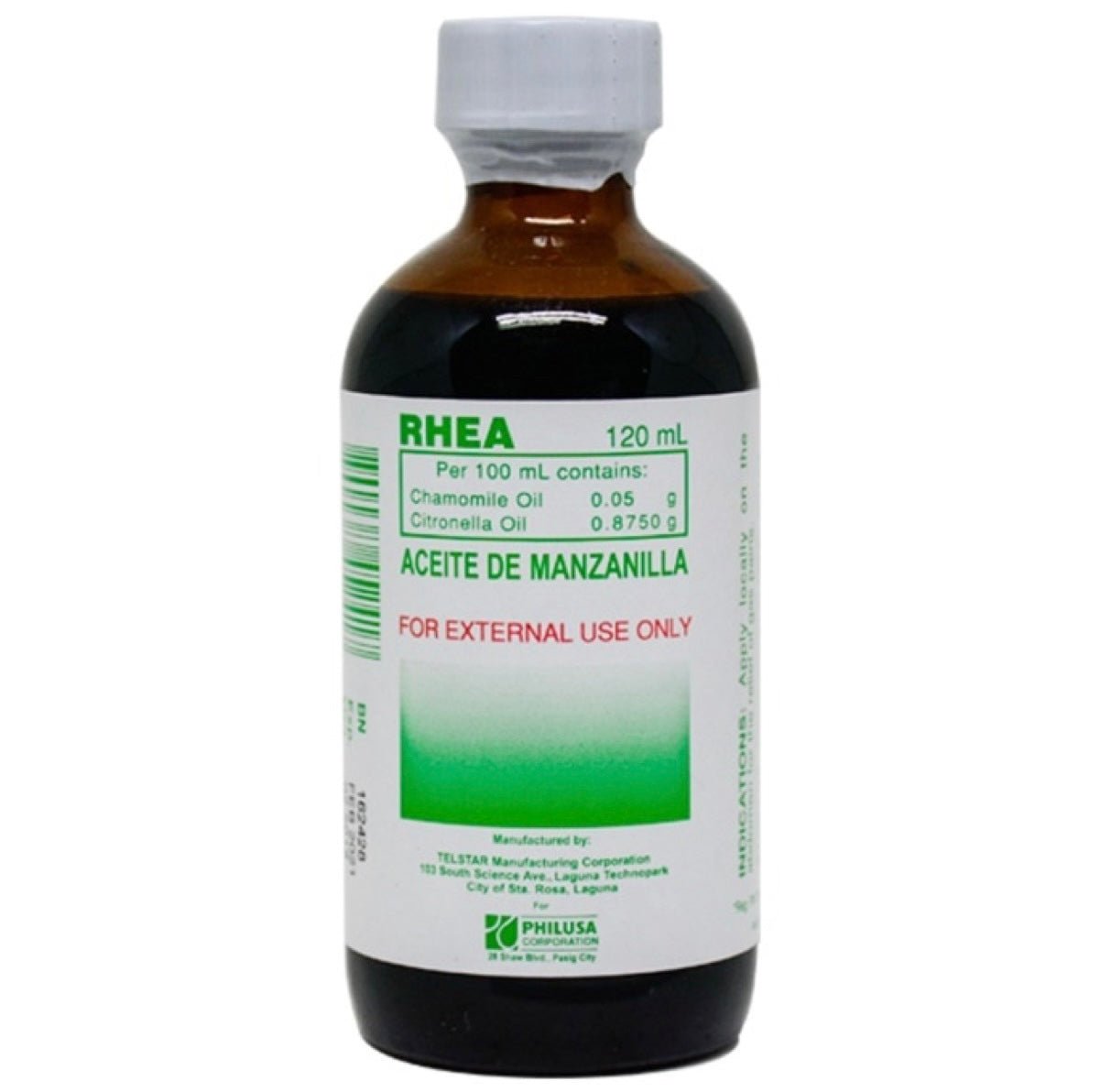 Rhea Aciete De Manzanilla (Chamomile Oil) 120ml - Asian Online Superstore UK