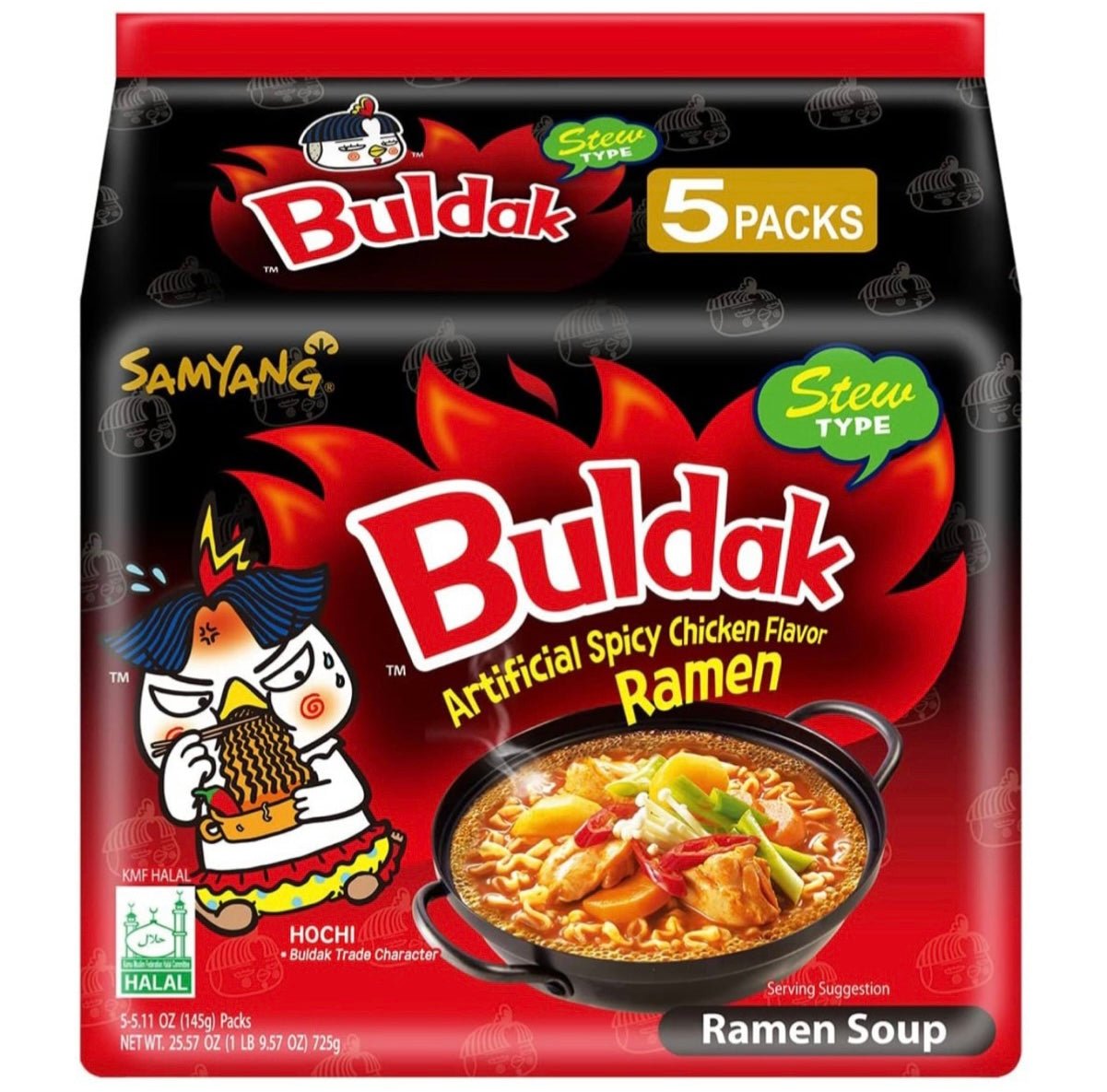 Samyang Hot Chicken Ramen (Stew Type) 5 Packs x 145g - Asian Online Superstore UK