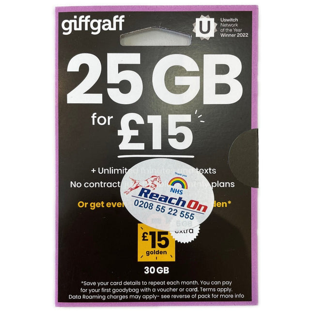 Sim Giffgaff 25GB Data - Asian Online Superstore UK