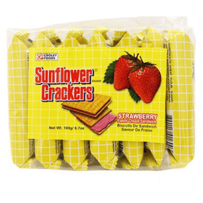 Sunflower Crackers Strawberry Cream  Sandwich (7x27g) 189g | Asian Grocery UK