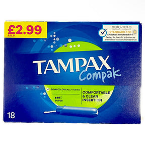 Tampax Compack Super Tampon 18s | Asian Grocery UK
