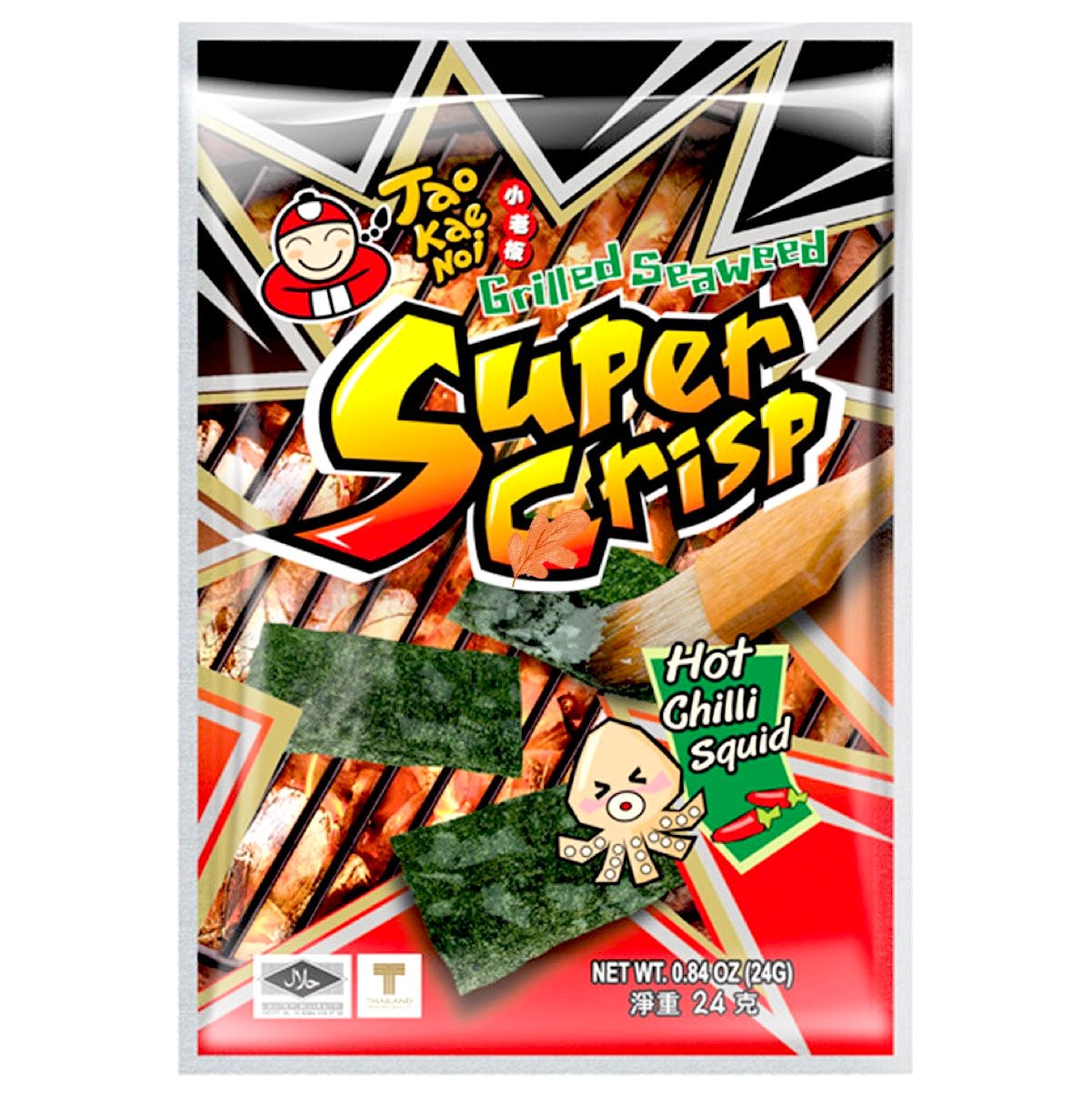 Tao Kae Noi Grilled Super Crisp Seaweed Hot Chilli Squid 24g - Asian Online Superstore UK