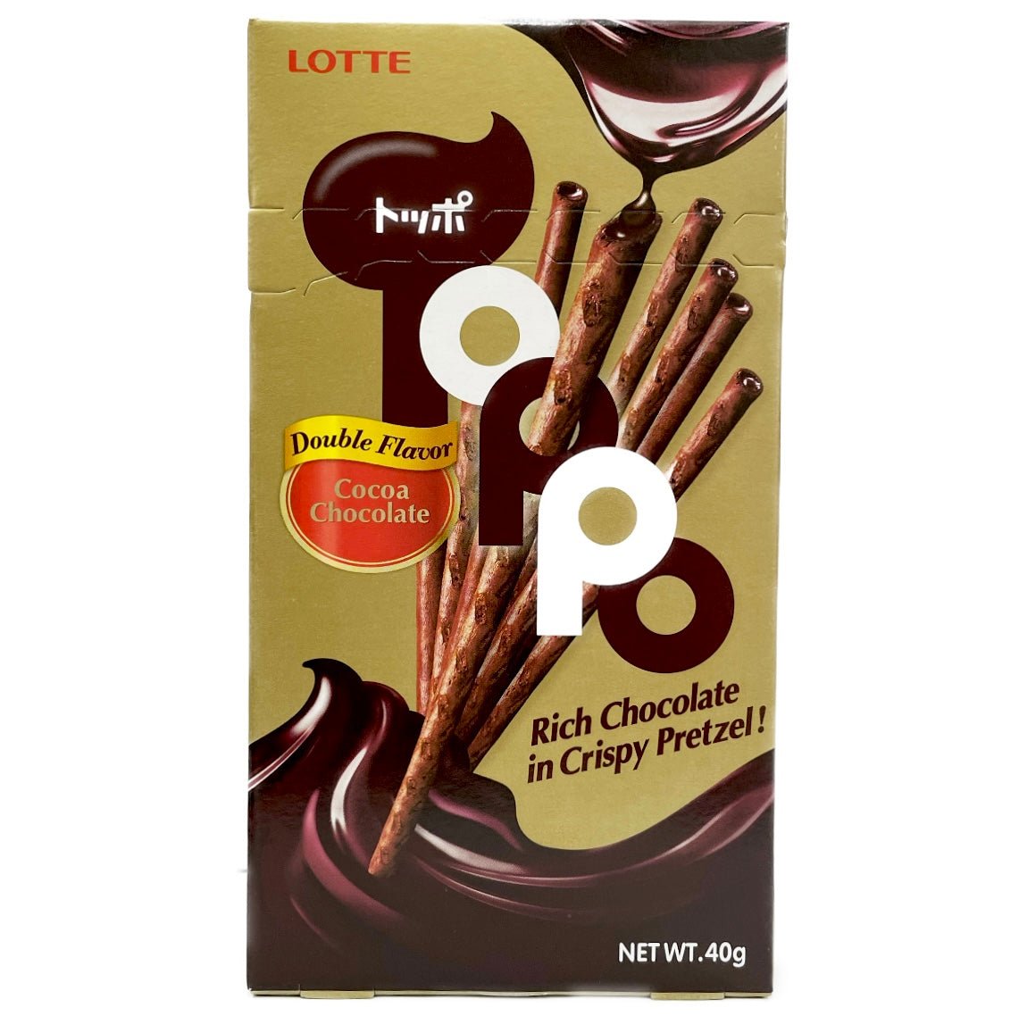 TL Lotte Toppo Cocoa Chocolate Double Flavour Pretzel Sticks 40g - Asian Online Superstore UK