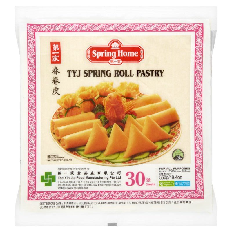 TYJ Spring Roll Pastry (10x10” - 30 Sheets) - 550g - Asian Online Superstore UK