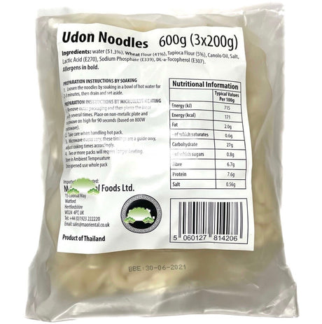 Udon Noodles - Fresh Udon (3x200g) 600g - Asian Online Superstore UK