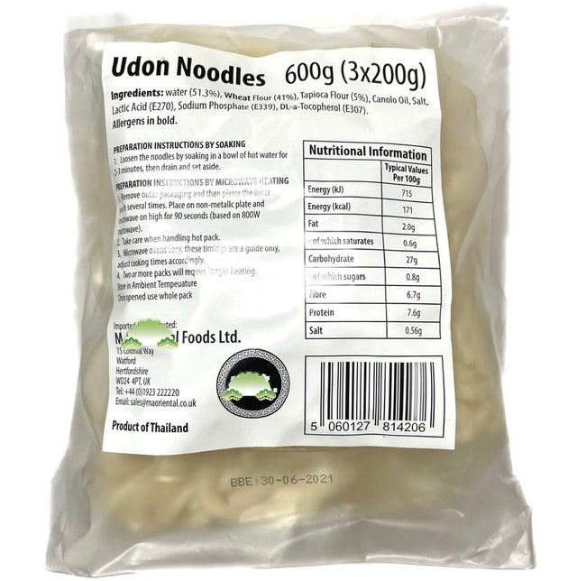 Udon Noodles - Fresh Udon (3x200g) 600g - Asian Online Superstore UK