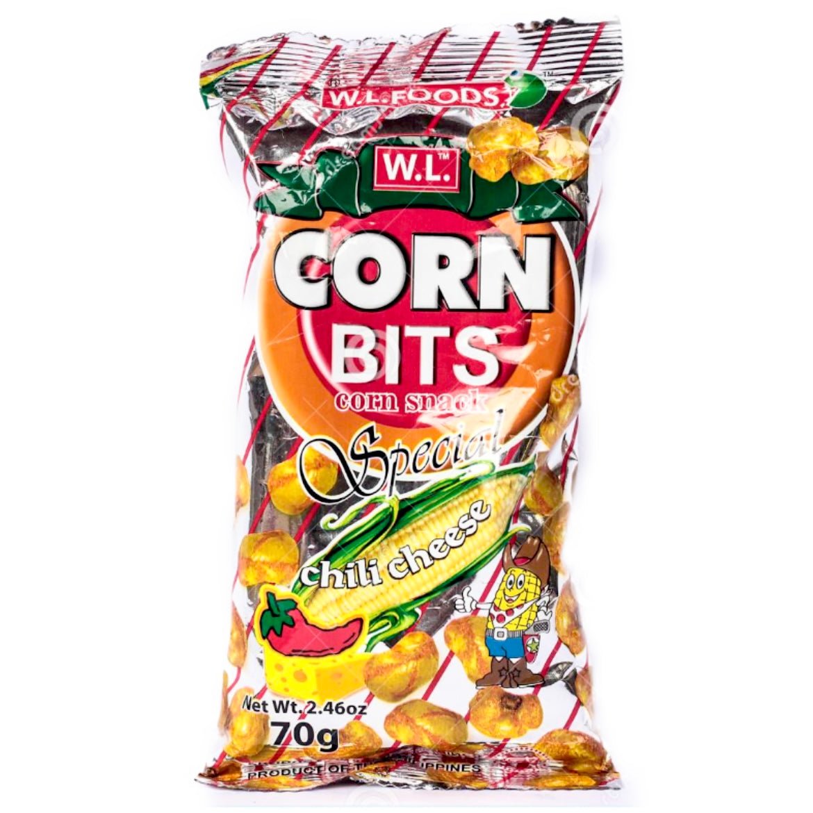 W.L. Corn Bits Chilli Cheese Flavour 70g - Asian Online Superstore UK