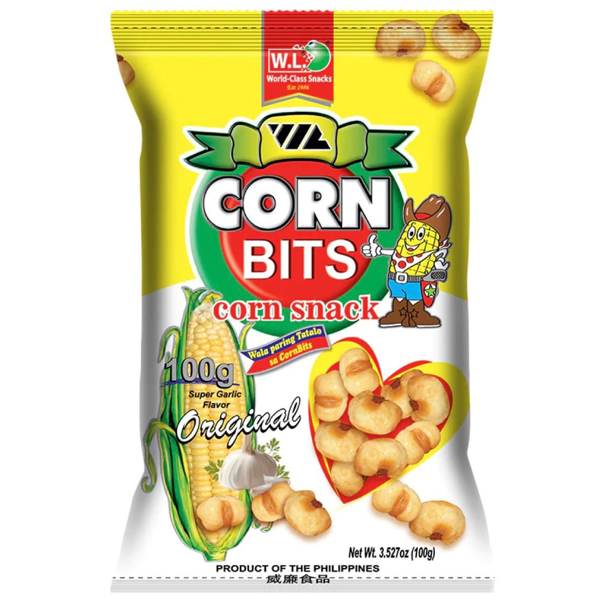 W.L. Corn Bits Chilli Original Flavour 70g - Asian Online Superstore UK