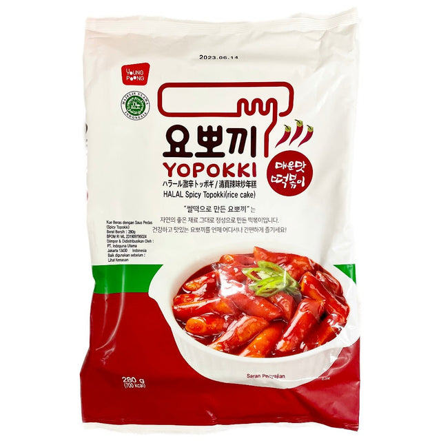 Youngpoong Yopokki Halal Spicy Topokki 2 Portion (Instant Rice Cake) 280g - Asian Online Superstore UK